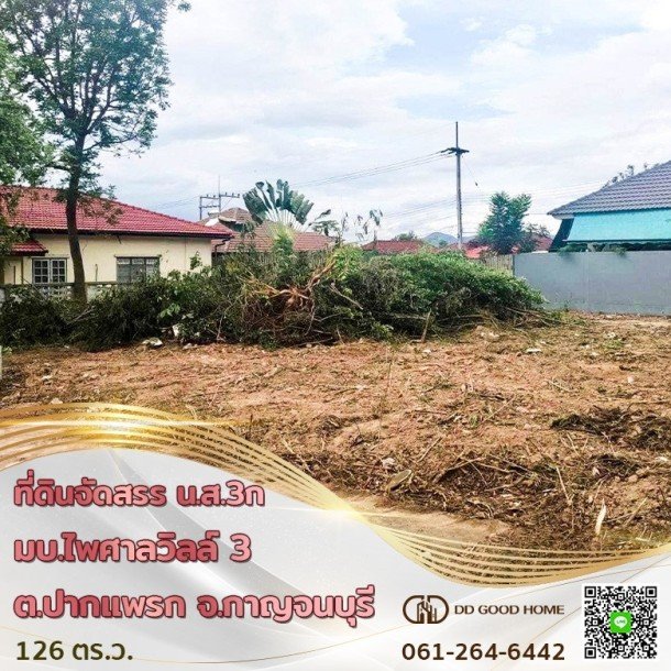ที่ดินจัดสรร น.ส.3ก หมู่บ้านไพศาลวิลล์ 3 แปลงหัวมุม วิวภูเขา-1