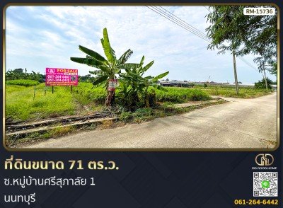 ที่ดินขนาด 71 ตร.ว. ซ.หมู่บ้านศรีสุภาลัย 1 นนทบุรี