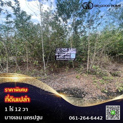 ที่ดินเปล่าขนาด 1 ไร่ 12 วา บางหลวง บางเลน นครปฐม